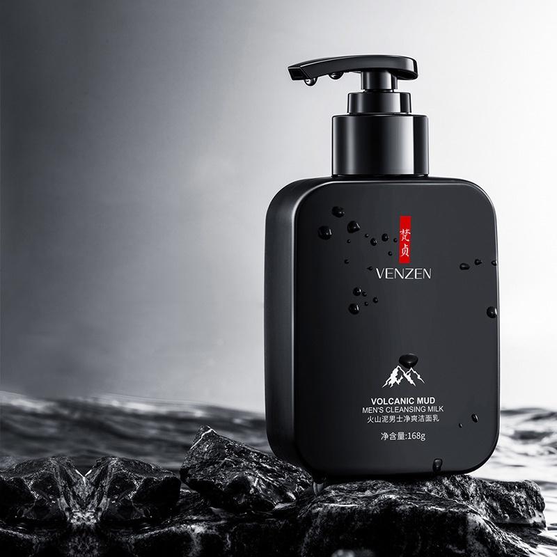 Sữa rửa mặt nam sạch mụn Venzen Volcanic Mud Cleansing 168g