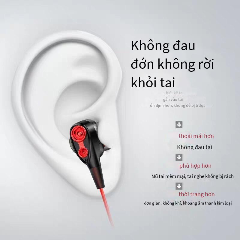 Quảng cáo bán hàng trực tiếp bùng nổ tai nghe kép năng động tai nghe in-ear với lúa mì chạy tai nghe thể thao ăn hiện vật gà