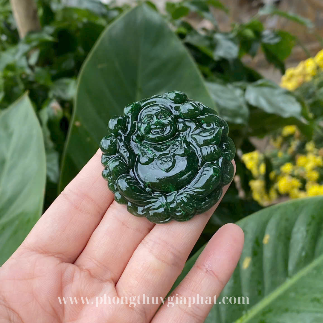 Mặt dây chuyền ngọc bích phật di lặc, mặt dây chuyền ngọc bích|phongthuygiaphat