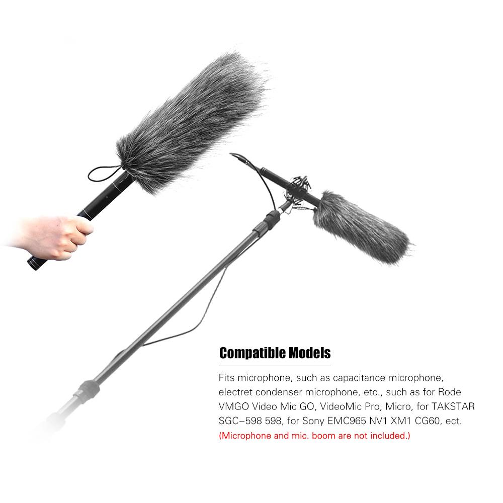 Kính chắn gió có lông thú đa năng linh hoạt cho Rode VMGO Video Mic GO, VideoMic