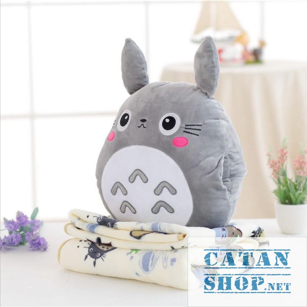 Gối mềnTOTORO HOA 3 trong 1 hàng loại 1, nỉ nhung cực mịn, bộ chăn gối văn phòngngủ trưa du lịch