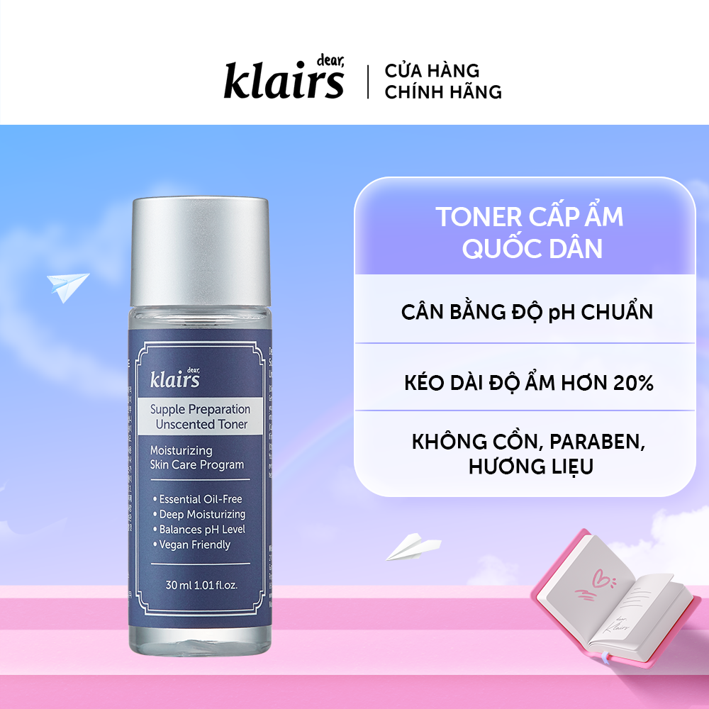 Dear Klairs Supple Preparation Toner mini 30ml bất kỳ + 1 sachet ngẫu nhiên