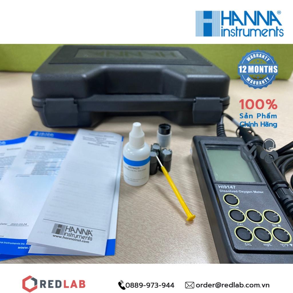 Máy Đo Oxy Hòa Tan/Nhiệt Độ Trực Tiếp - Ứng dụng trong Thủy Sản Hanna HI9147-04, bảo hành 12 tháng