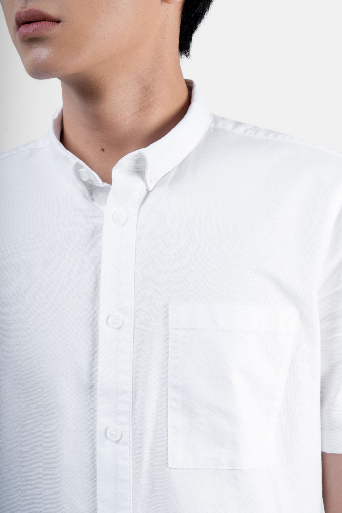 ÁO SƠ MI NAM TAY NGẮN OXFORD ROUTINE FORM FITTED - 10F22SHS002CR1 | LASTORE MENSWEAR