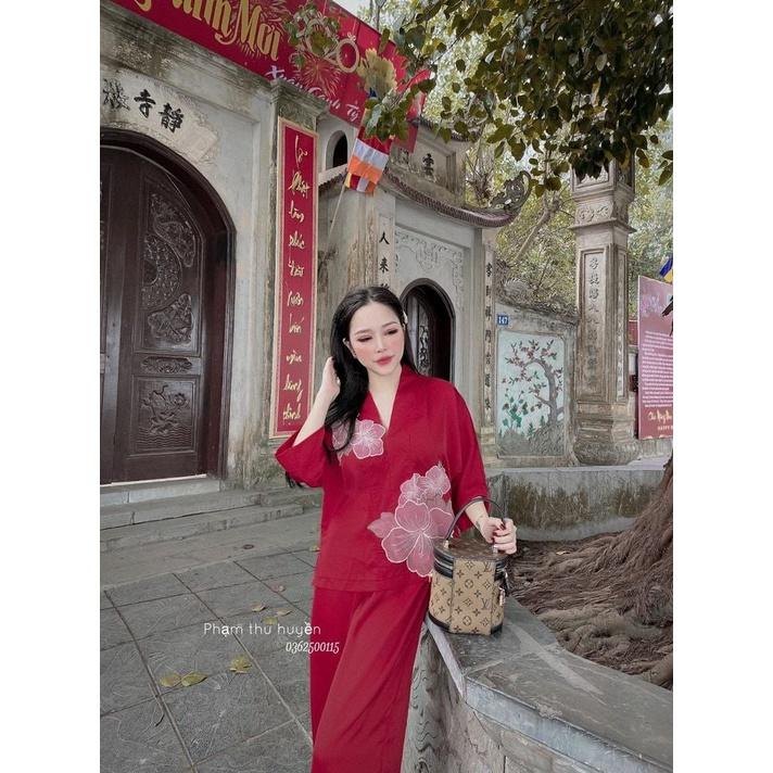 ĐỒ LAM ĐI CHÙA Đẹp Cao Cấp Trang Nhã Chất Vải Đũi Họa Tiết Con Bướm - AL008 - 2021 Dành Cho Phậ