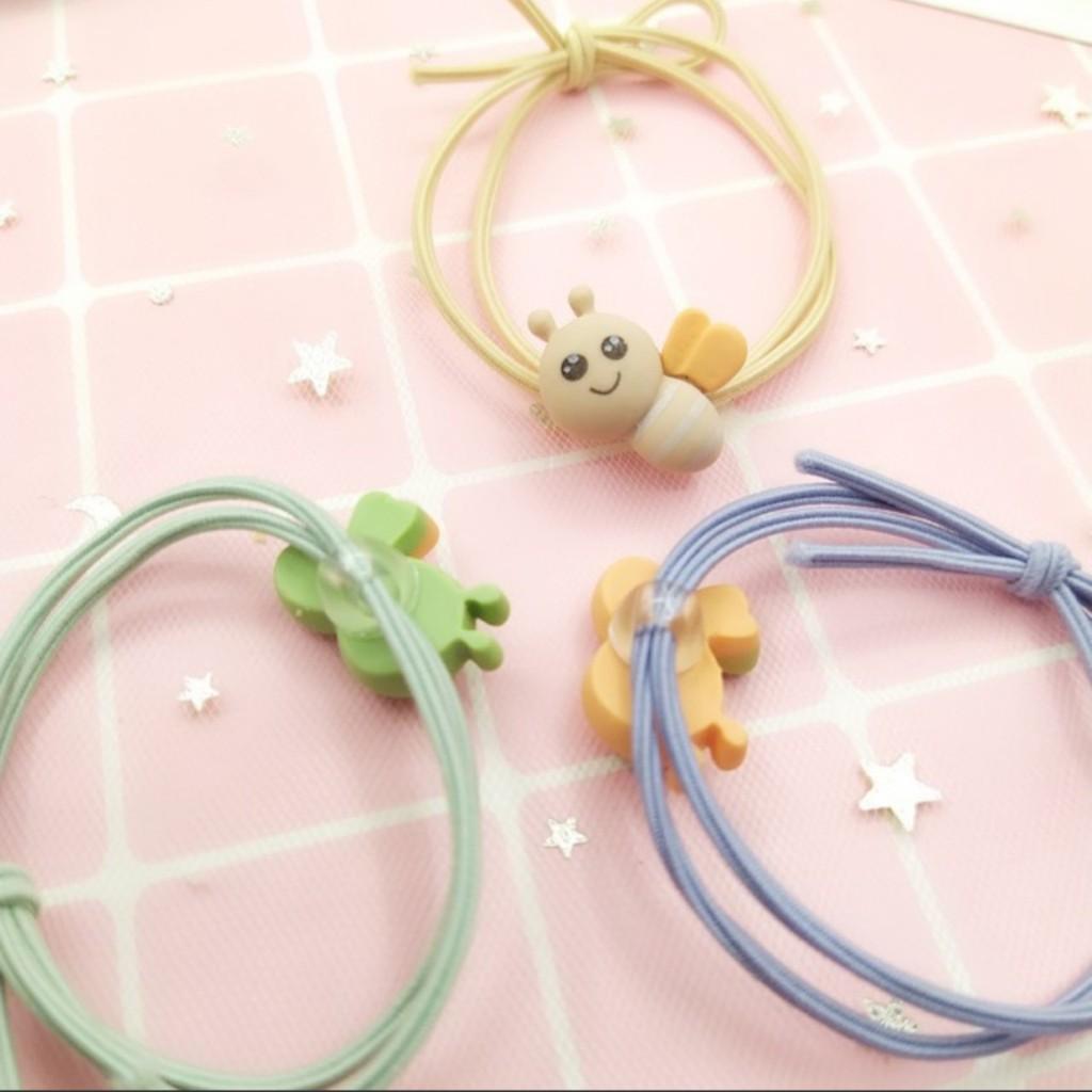 Combo 5 Dây Cột Tóc Hình Con Ong Nhiều Màu Đáng Yêu