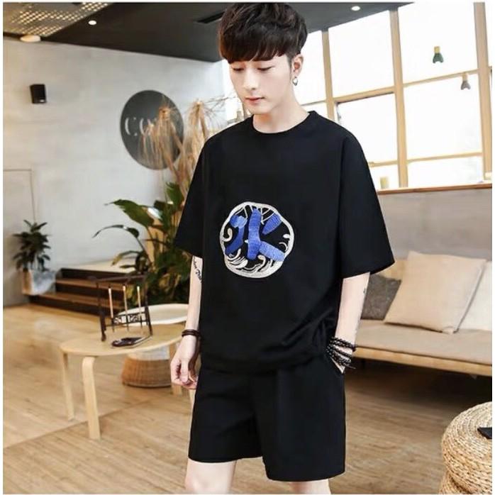 Đồ Bộ Thể Thao Tay Lỡ In Phối ( 2 màu )