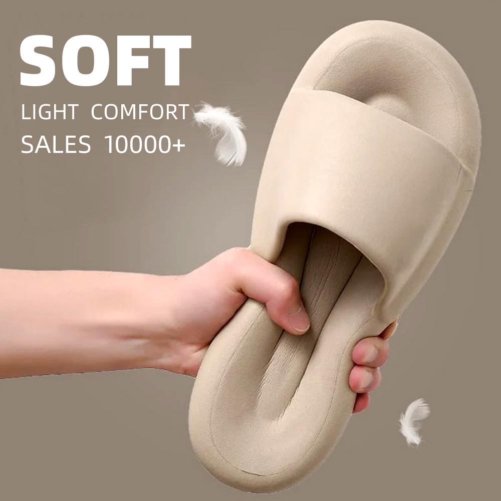 Dép Mùa Hè Nữ Nam 2023 Trong Nhà EVA Cao Đế Mềm Xu Hướng Trượt Đèn Giày Đi Biển Cặp Đôi Dép Đi Trong Nhà size Lớn Color: white Shoe Size: 42