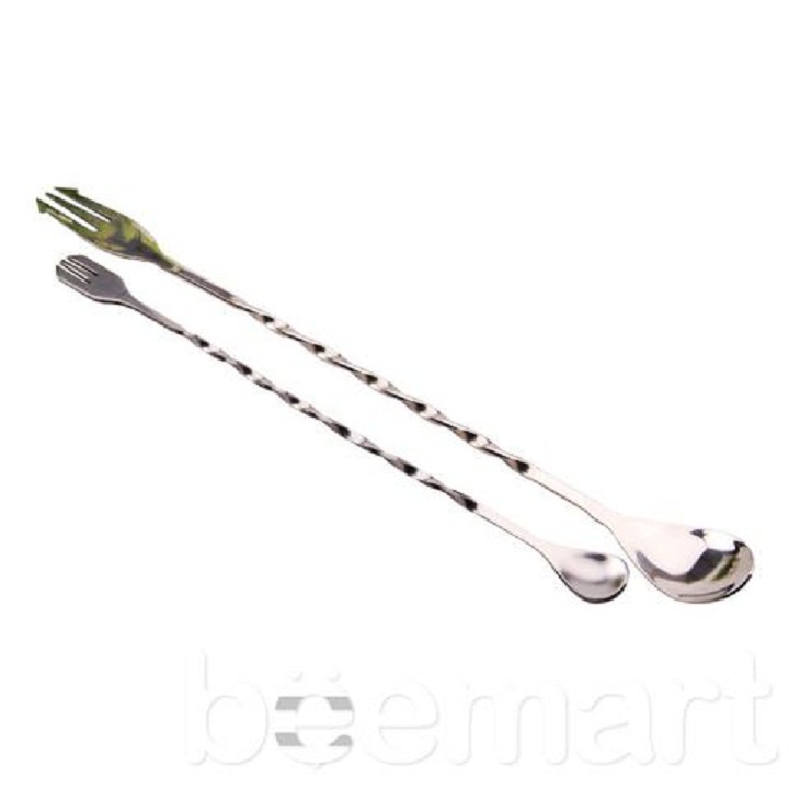 Muỗng khuấy inox pha chế quầy bar 2 đầu cao cấp