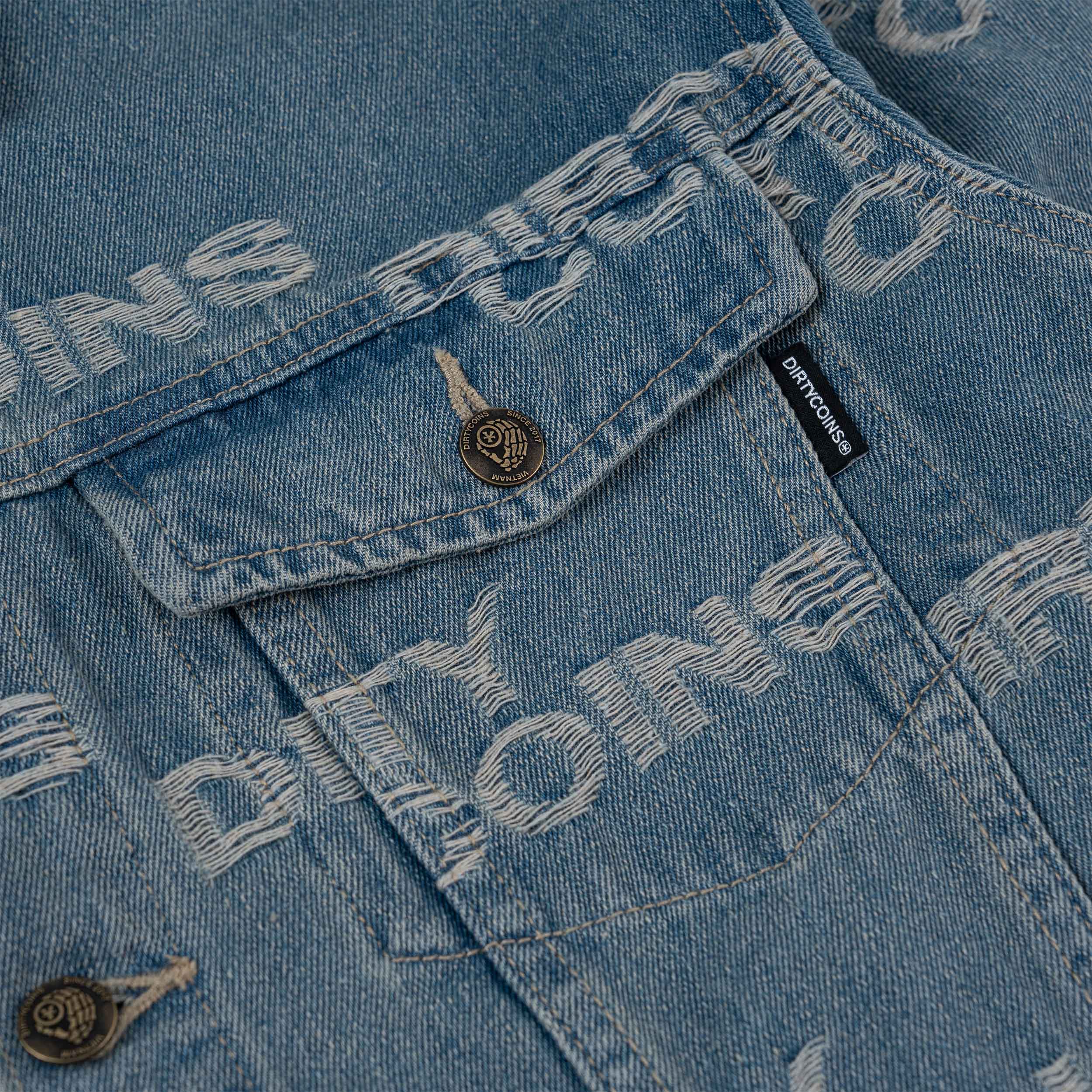 Áo Khoác Frayed Logos Denim Jacket - Blue Wash