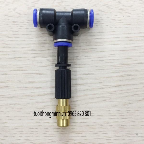 Béc phun sương đơn ĐỒNG kèm T 8,10,12mm