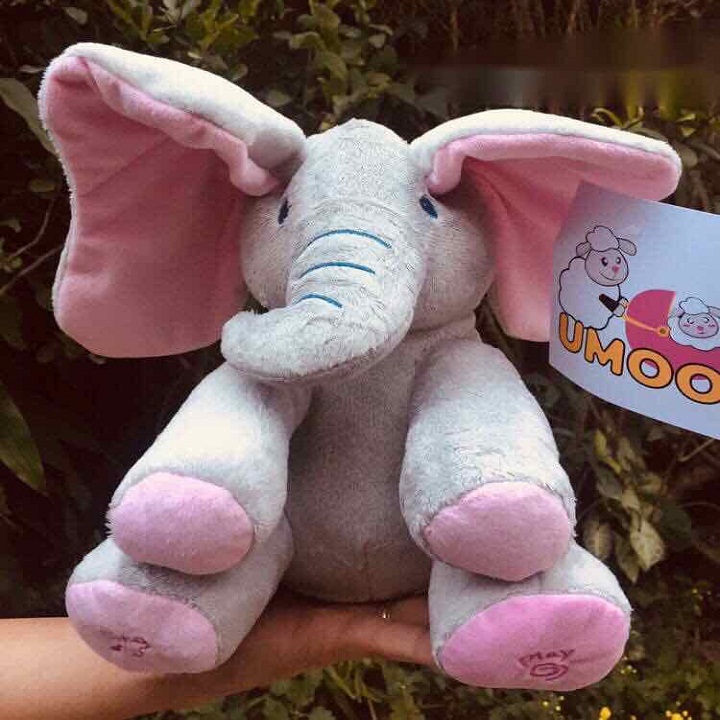 Đồ choi thú bông biết hát, biết vẫy tai, kể chuyện, tặng kèm thước đo chiều cao cho bé, Giao màu hồng