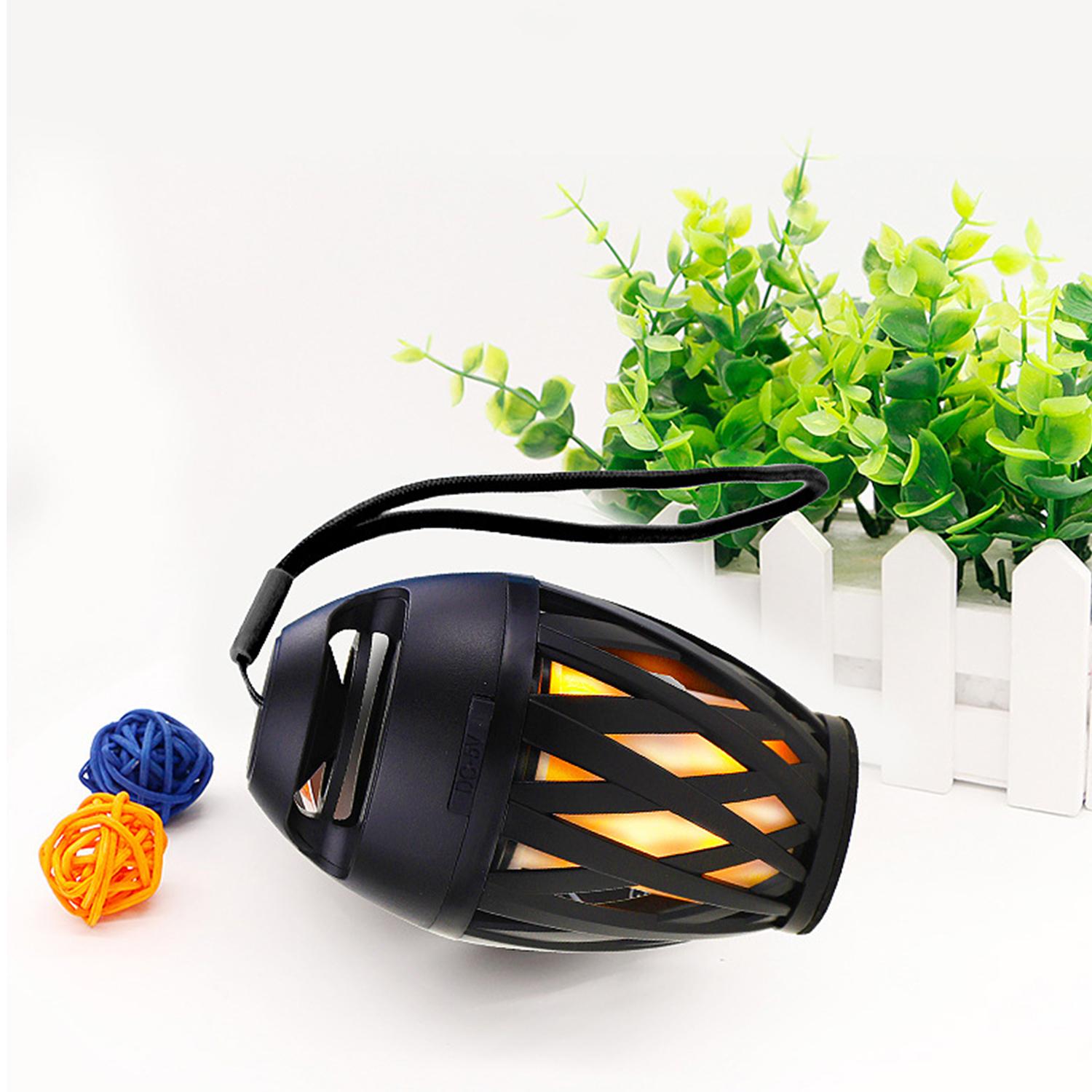 Loa bluetooth di động có dây treo rảnh tay, chất âm trầm, đèn LED ngọn lửa