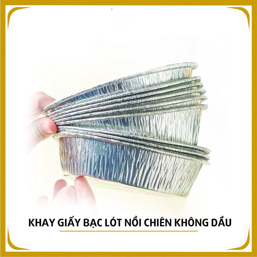 Khay Giấy Bạc Lót Nồi Chiên Không Dầu Đường Kính 19cm