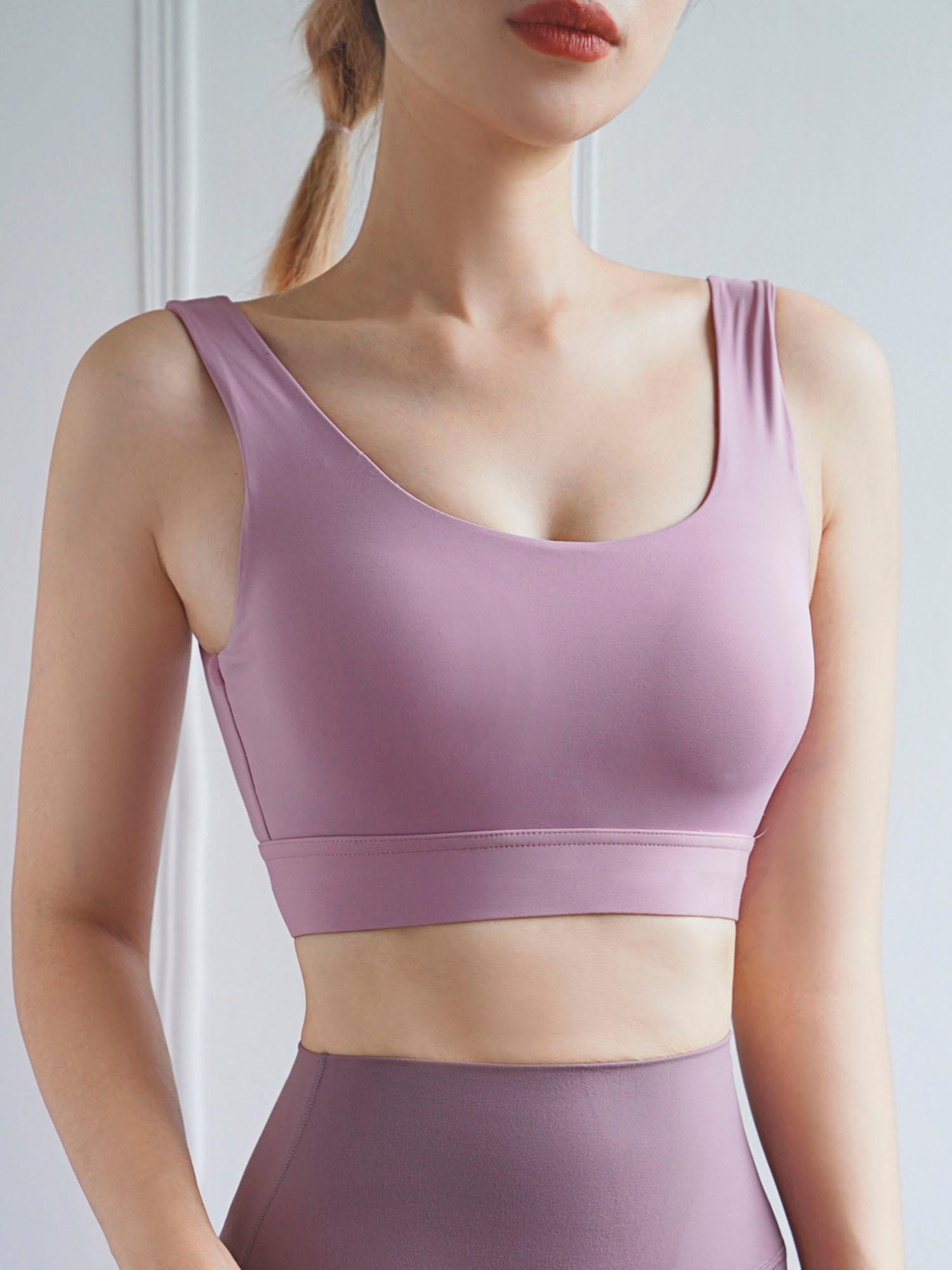 Nữ Yoga Áo ngực Thể thao Cổ U Tập thể dục Chạy bộ Không dây Áo xe tăng Thông thường