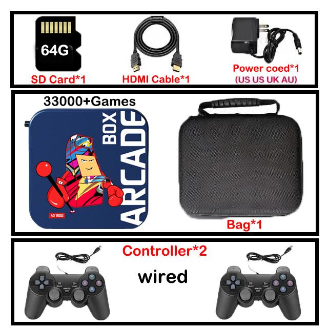 Arcade Box Cổ điển Retro 33000/40000/50000 Super Games 4K HD Trình chiếu TV Monitor Trò chơi video di động cho PSP/PS1/Naomi