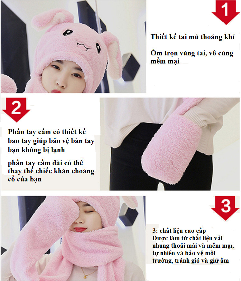 Mũ nỉ lông hình gấu siêu cute đáng yêu cho các bạn nhỏ