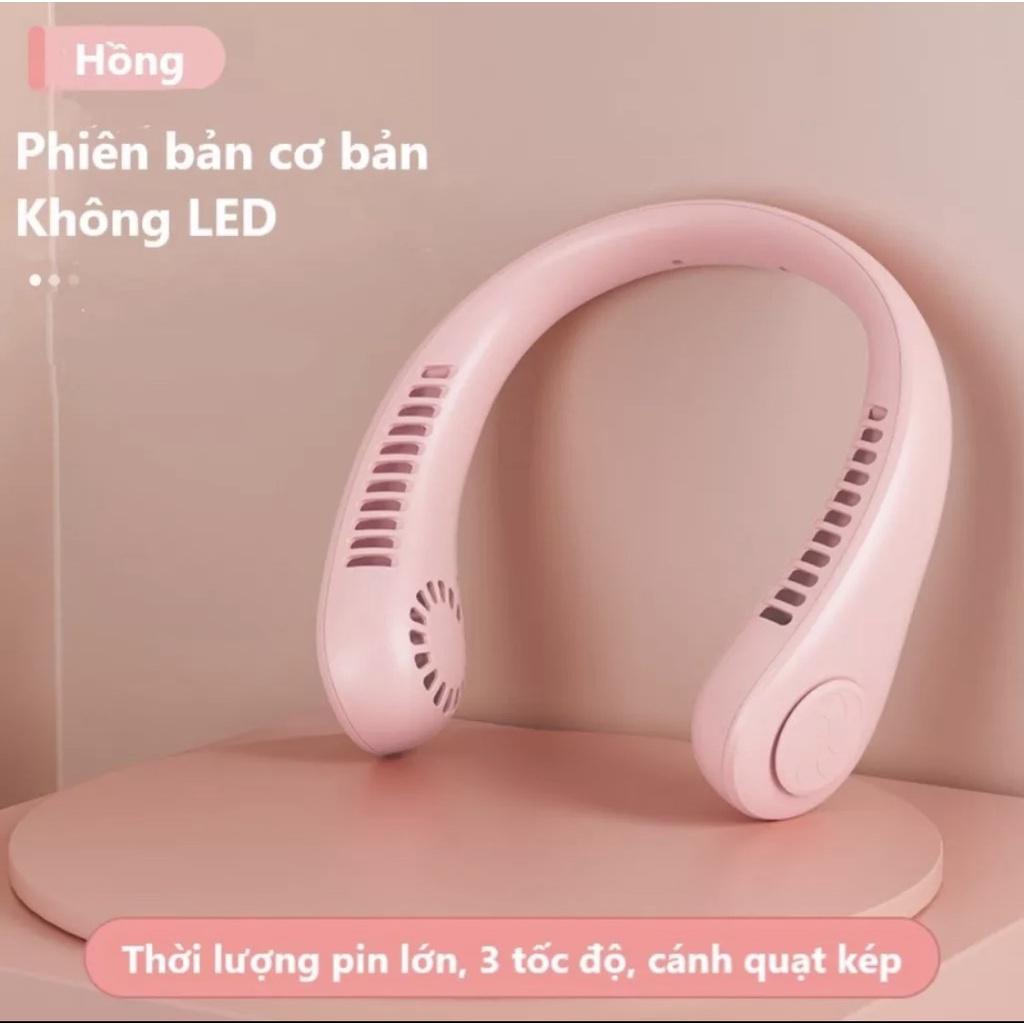 Quạt Đeo Cổ Mini không cánh Tích Điện Siêu Hot Sạc USB Không Thông Minh, Quạt Gió Siêu Mạnh