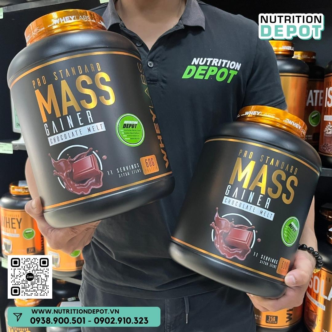 COMBO 2 hũ Sữa tăng cân và tăng cơ Wheylabs Pro Standard Mass 7lbs – Vị Chocolate Melt – TẶNG KÈM 1 wheylabs BCAA 30 lần dùng