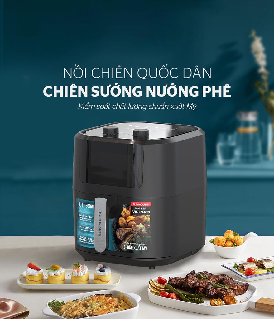 Nồi chiên không dầu Sunhouse 9 lít SHD4037  - Hàng chính hãng