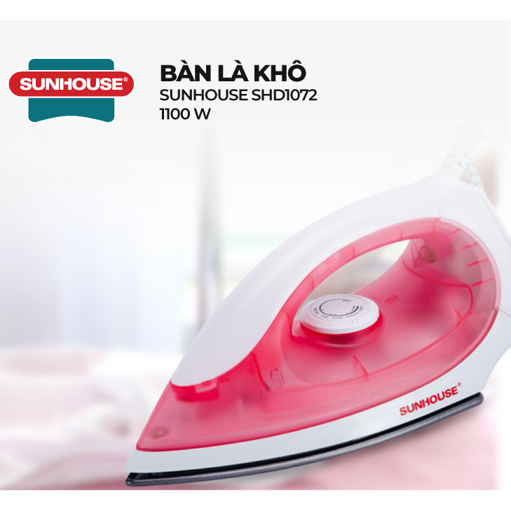 Bàn Ủi Khô Sunhouse SHD1072 - Hồng (1200W) - Hàng chính hãng