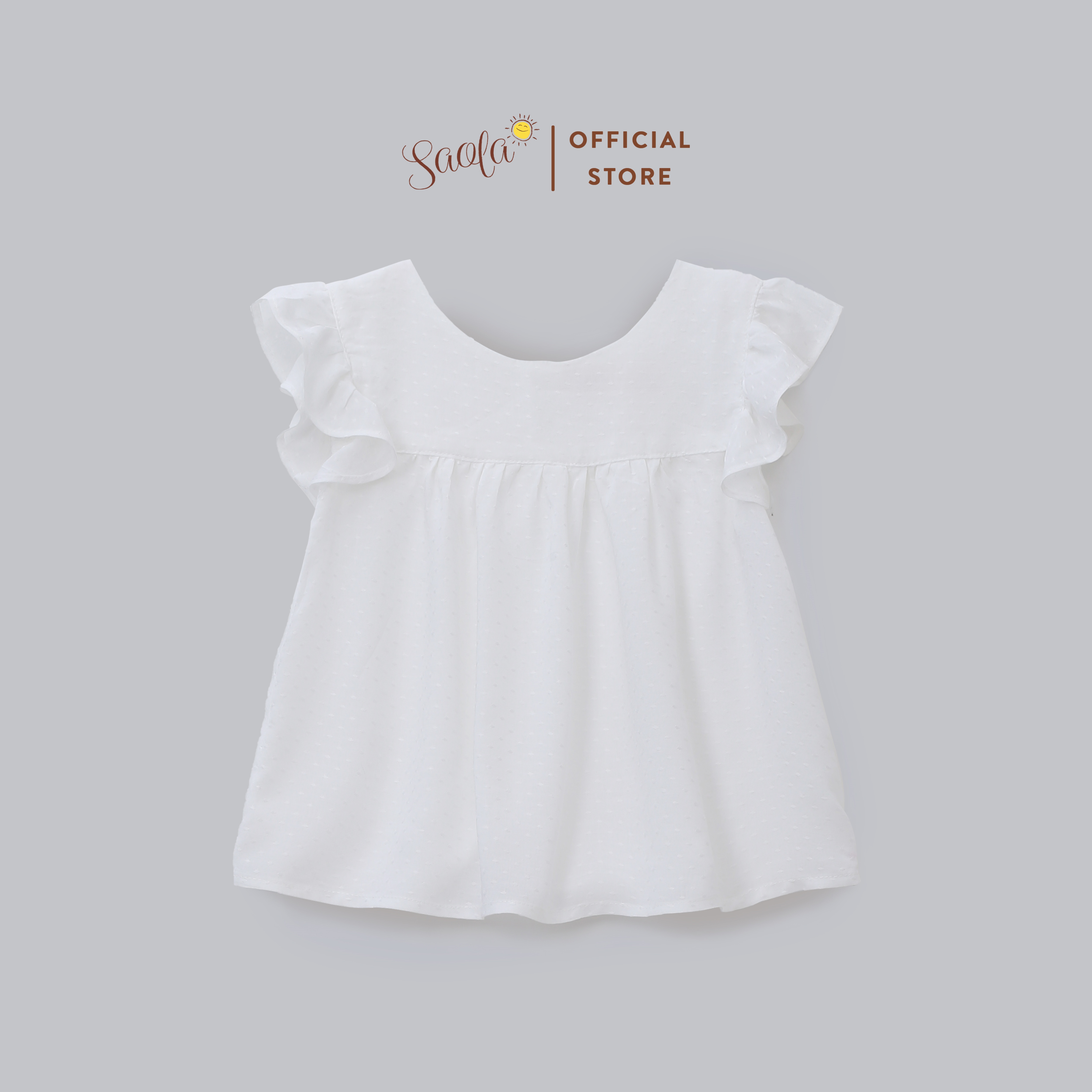 Áo Bé Gái Cổ Tròn Tay Bèo Nhún Xinh Xắn - LILIAN TOP - TOC017 &amp; TOC018  - SAOLA KIDS CLOTHING