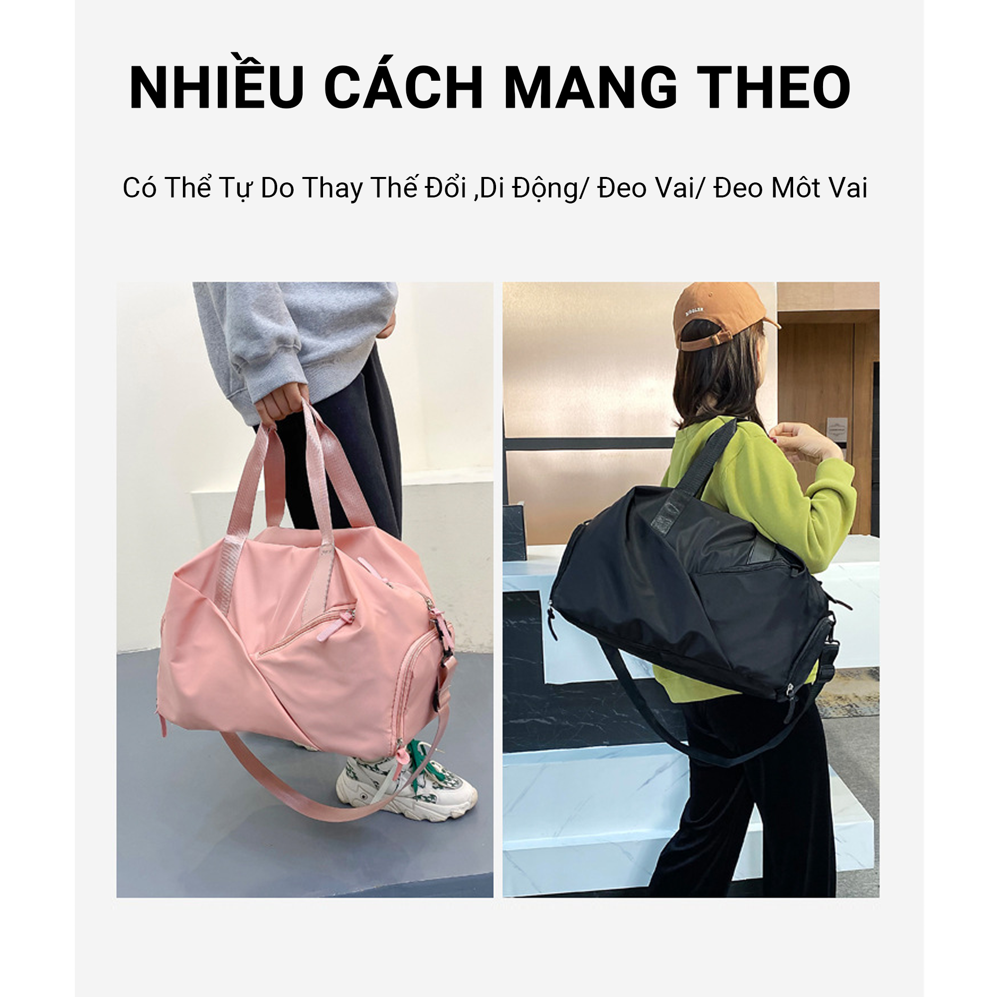 Túi Du Lịch Đa Năng Chống Thấm Nước Cao Cấp, Sức Chứa Lớn, Có Ngăn Đựng Giày Riêng Biệt, Túi Xách Du Lịch Teement - Hàng Chính Hãng