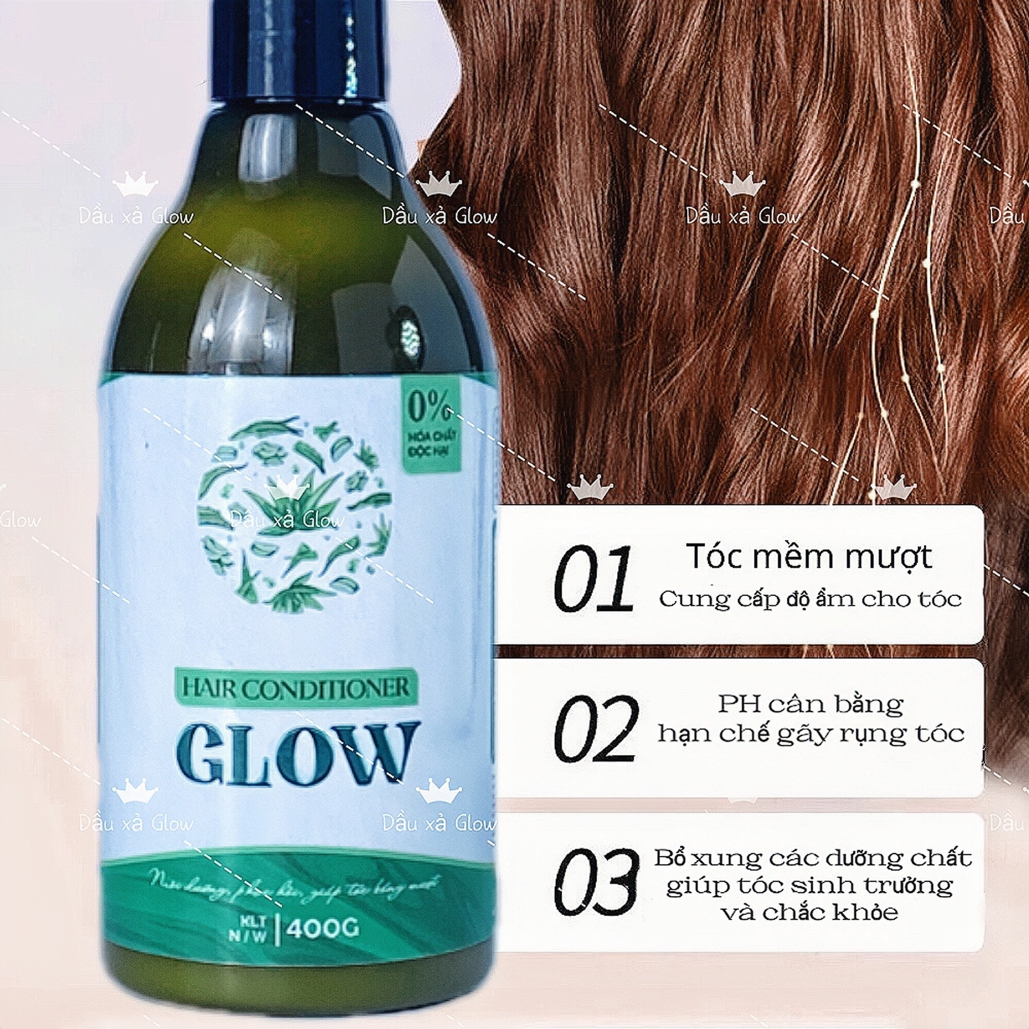 DẦU XẢ DƯỢC LIỆU GLOW 400 GRAM