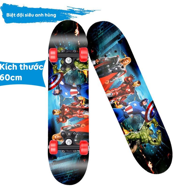 Ván Trượt Patin Dành Cho Trẻ Em Thiếu Niên Nhiều Hình skateboard (80cm 60cm) Gỗ Phong Ép 7 Lớp