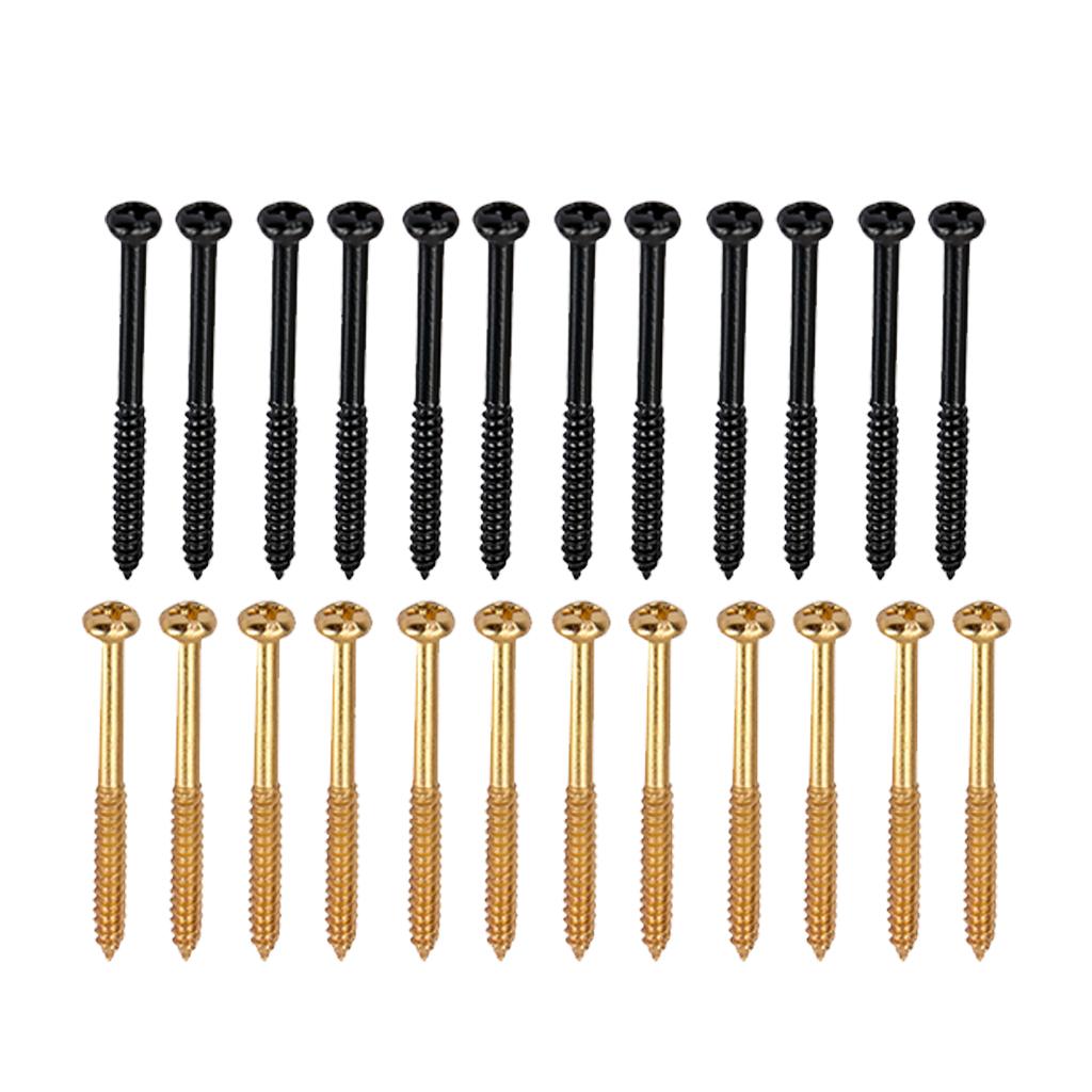 Sunnimix 24 Chiếc Guitar Bass Humbucker Gắn Ốc Vít, Đen & Vàng