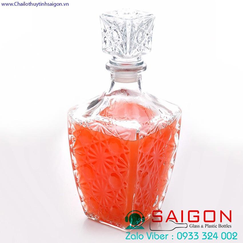 Bình Thuỷ Tinh Sang Trọng 500ml , 750ml | BCR8 , Tuỳ Chọn Dung Tích