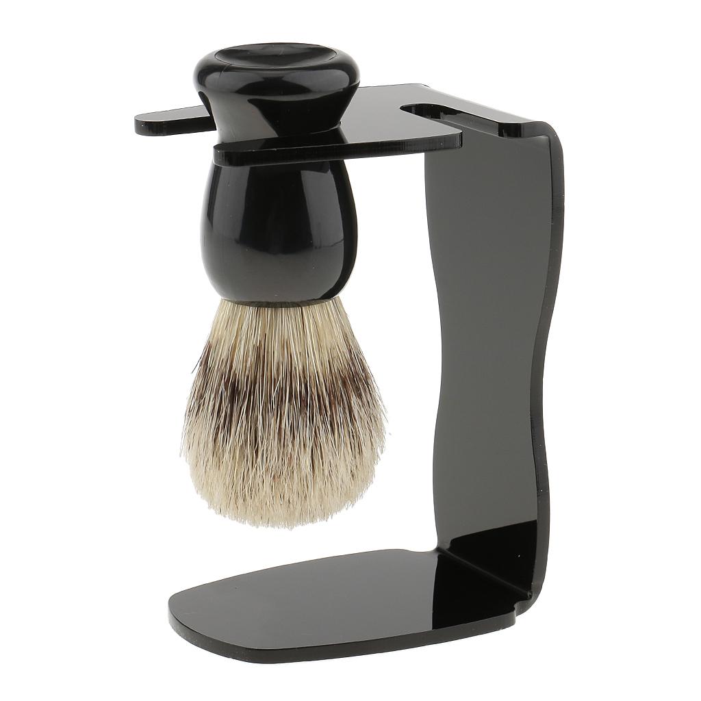 Men's Shave Set Shaving Brush+Steel Stand Holder+ Bowl Travel Kit