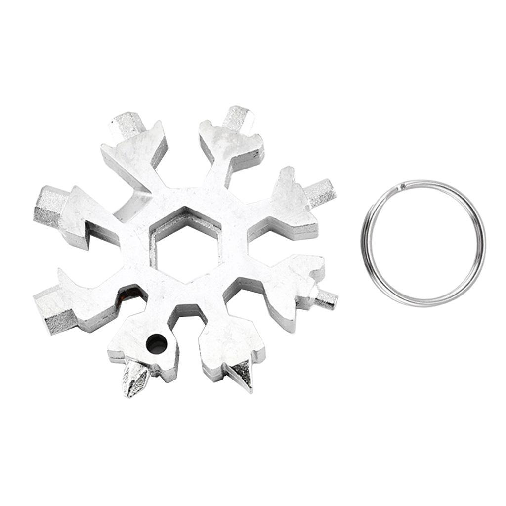 18 In 1 Stainless Steel Snowflake Multi Tool Keychain Hand Tool
