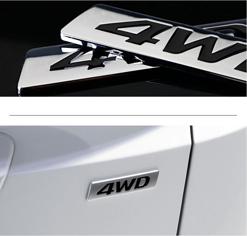 Tem chữ logo 4WD dán trang trí xe ô tô