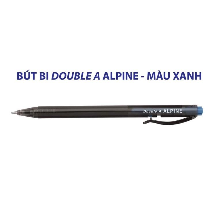 Hộp 12 bút bi Double A Alpine nét 0.7mm mực xanh - Tặng kèm 5 bút cùng loại