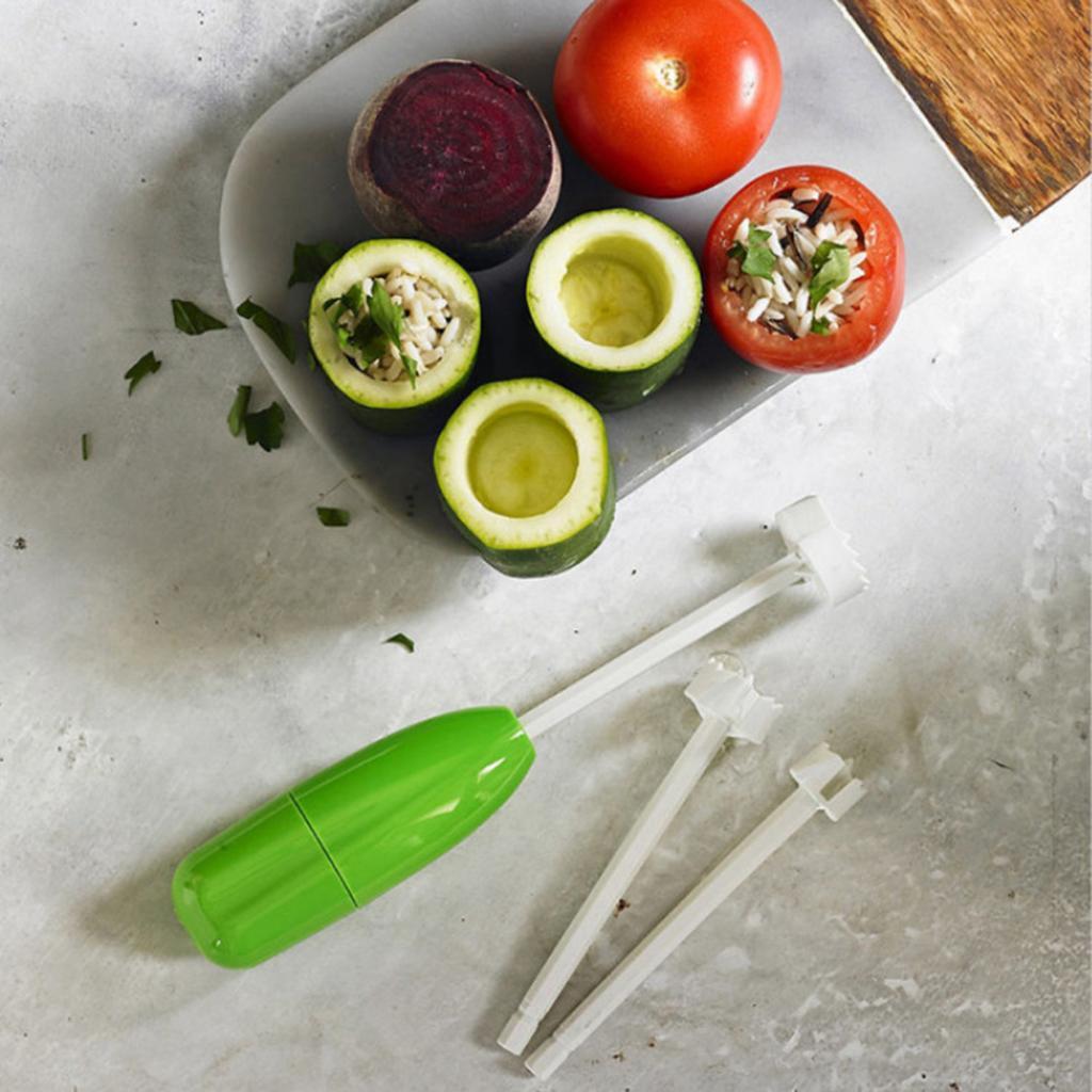 2X Portable Fruit Vegetable Spiral Cutter Corer Core Separator Spiral Digging