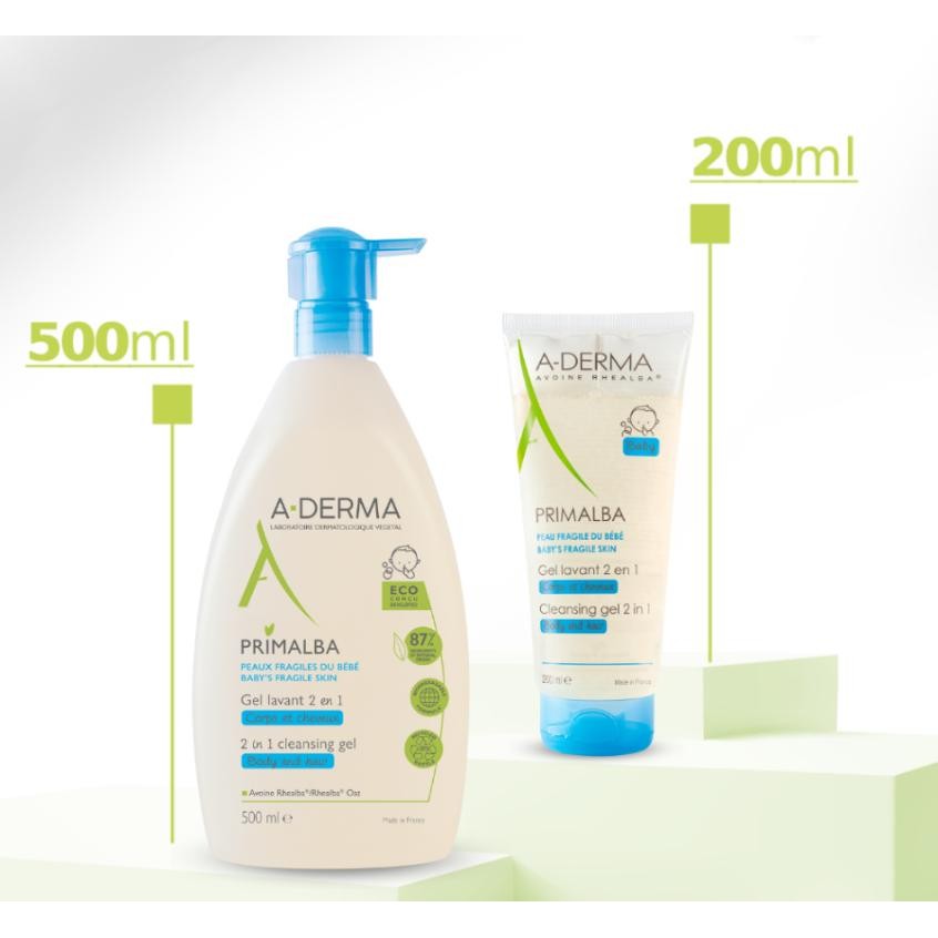 Sữa tắm gội toàn thân A-Derma Primalba Gentle Cleansing Gel baby 500ml
