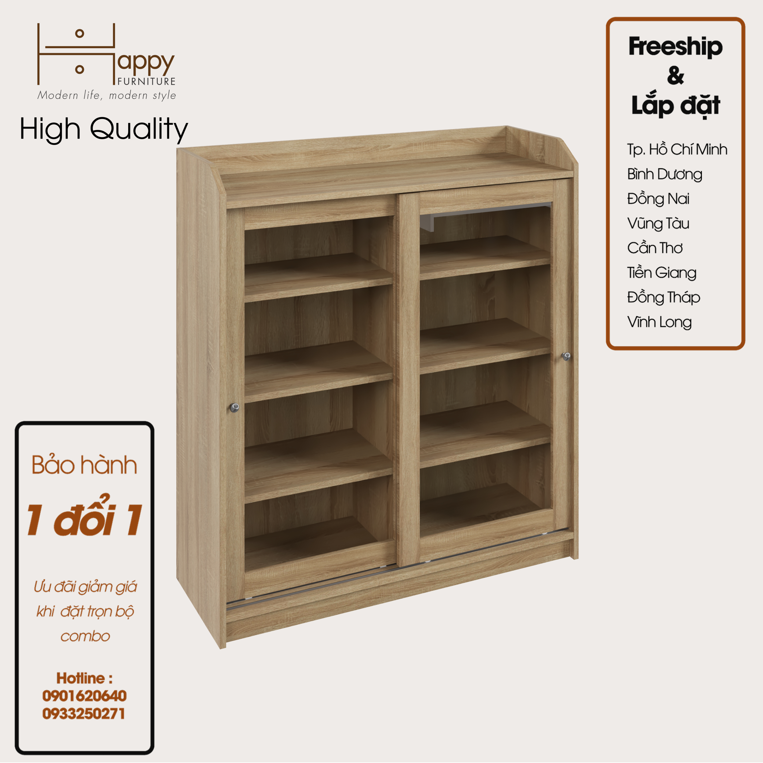 [Happy Home Furniture] RUNI, Tủ đựng đồ - 2 cánh cửa kính,  105cm x 37cm x 116cm ( DxRxC), TCL_001