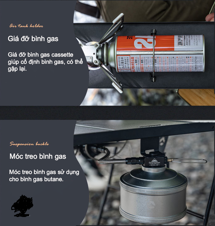 Bàn bướm đa năng kết hợp với bếp gas XD-3F Campingmoon GT-3