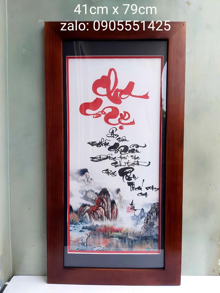 Cặp Tranh thư pháp cha mẹ và vợ chồng. Quà tặng ông bà, cha mẹ, tân gia , khai trương. Quà tết