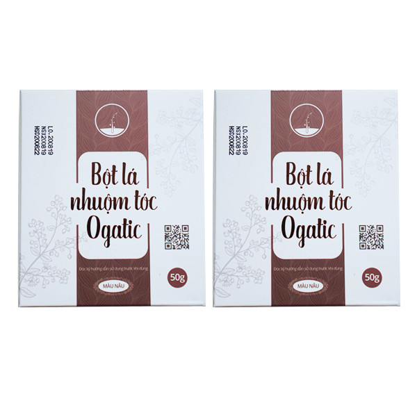 Combo 2 Hộp Bột Nhuộm Tóc Ogatic Màu Nâu 