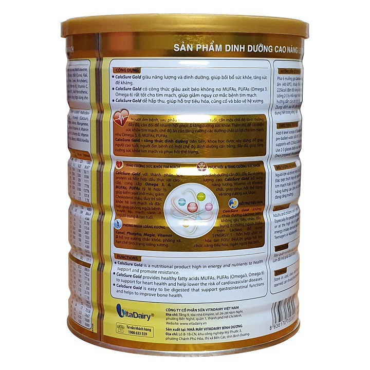 Sữa Bột VitaDairy CaloSure Hương Vani (900g)
