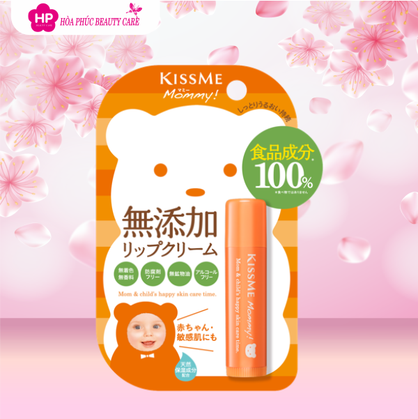 Kem Dưỡng Môi Kissme Mommy Cấp Ẩm Dành Cho Bé Từ 6 Tháng Tuổi Và Làn Da Nhạy Cảm Lip Cream N (2.5g)