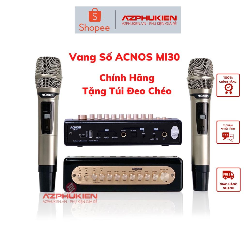 Vang số chỉnh cơ ACNOS MI30 - Kèm 2 Micro UHF, tặng 1 túi đeo chéo cao cấp ACNOS - Hàng chính hãng