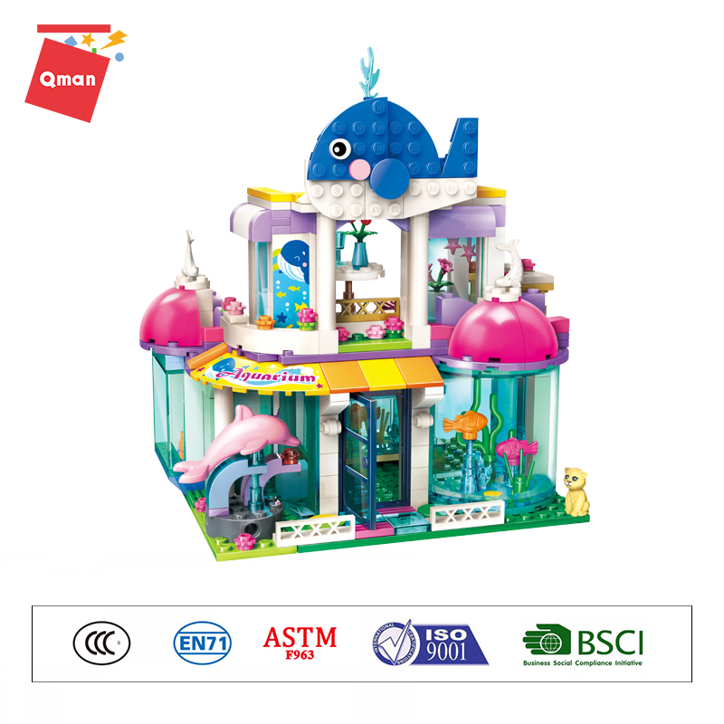 Đồ chơi lắp ráp xếp hình Qman 2012 - Thuỷ cung cá voi xanh - Dành cho bé gái từ 6 tuổi