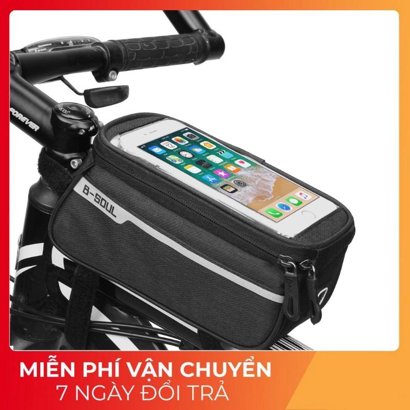 Túi treo xe đạp chất vải chống nước cực bền, có túi đựng điện thoại cảm ứng
