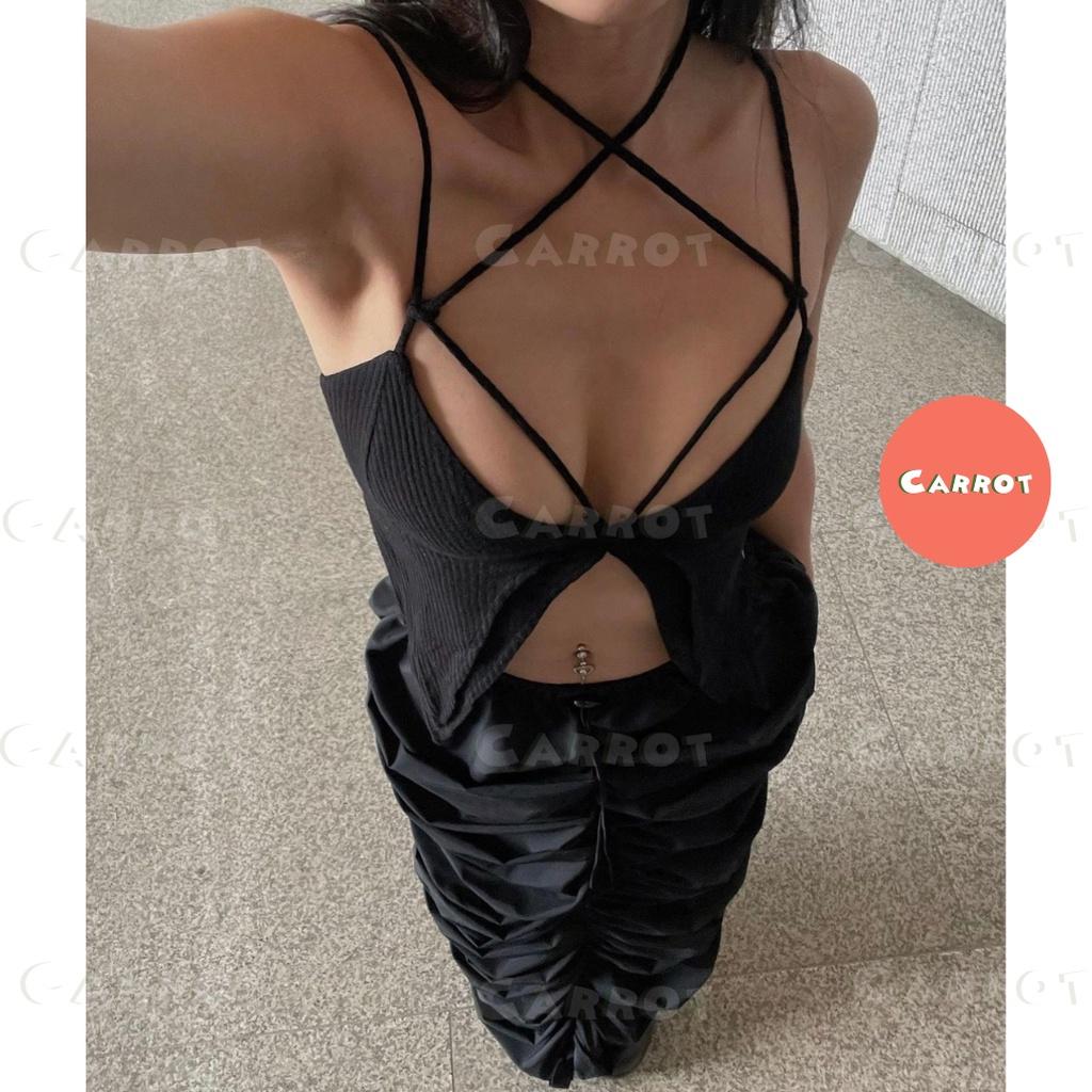 Áo croptop vạt nhọn thun cao cấp co giãn cá tính sexy carrotxinhdep
