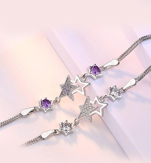 Lắc tay ngôi sao mạ bạch kim BHLT04