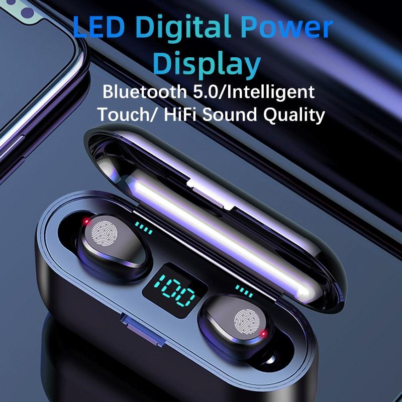 Tai Nghe Không Dây Bluetooth Thể Thao Tai Nghe Loại Bỏ Tiếng Ồn Điều Khiển Cảm Ứng Hỗ Trợ IOS Điện Thoại Android HD Gọi