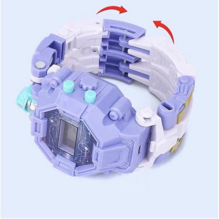 (4 màu) Đồ Chơi Đồng hồ đeo tay lắp ráp robot biến hình , 022A 023A-Đồng hồ lắp ghép rô bốt siêu nhân